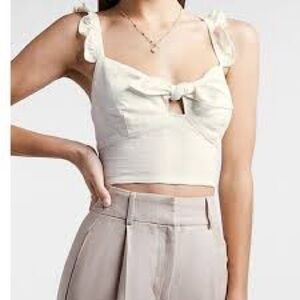 Abercrombie & Fitch Cream Ruffle Crop Top